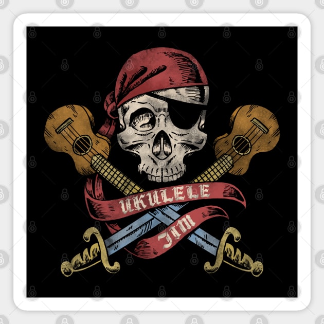 Ukulele Jim Pirate Magnet by UkuleleJim